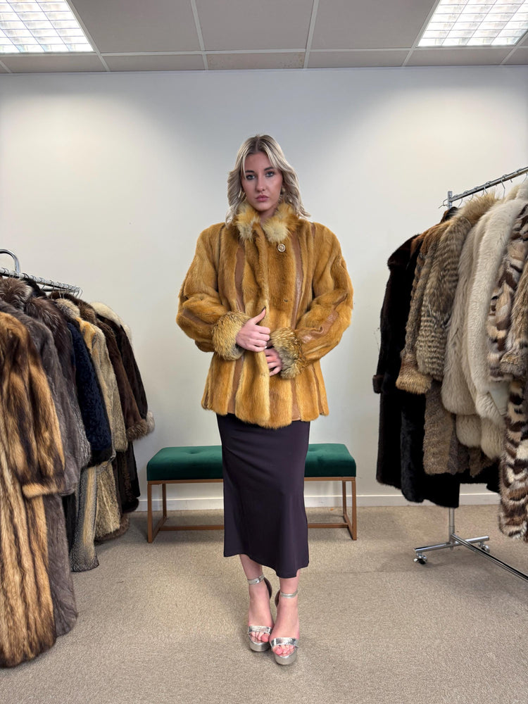 Golden Mink Fur Jacket, Medium Size, Mink Fur Jacket, Golden Mink, Real Fur Jacket, Vintage Fur Coat, Women's Fur Jacket, Mink Jacket