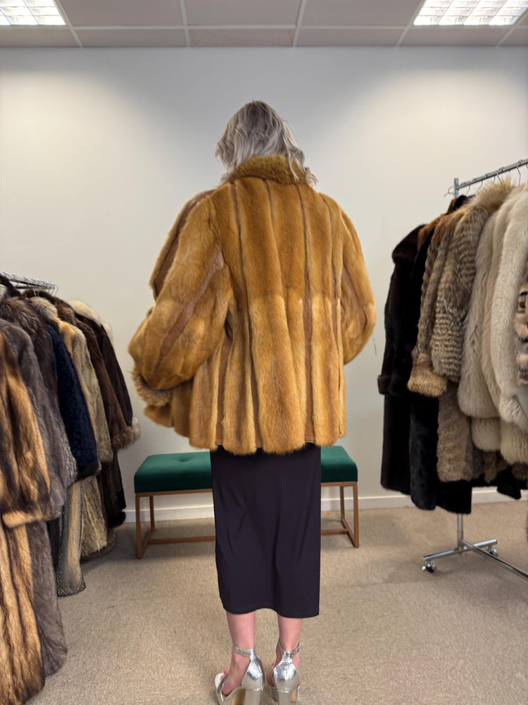 Golden Mink Fur Jacket, Medium Size, Mink Fur Jacket, Golden Mink, Real Fur Jacket, Vintage Fur Coat, Women's Fur Jacket, Mink Jacket