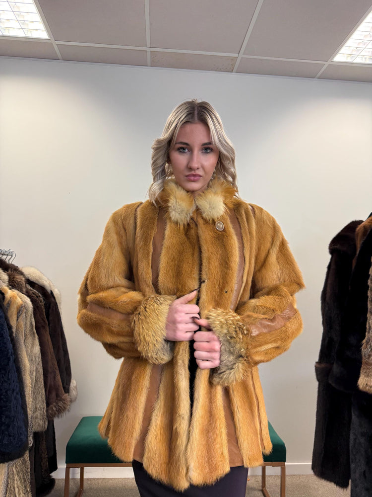 Golden Mink Fur Jacket, Medium Size, Mink Fur Jacket, Golden Mink, Real Fur Jacket, Vintage Fur Coat, Women's Fur Jacket, Mink Jacket