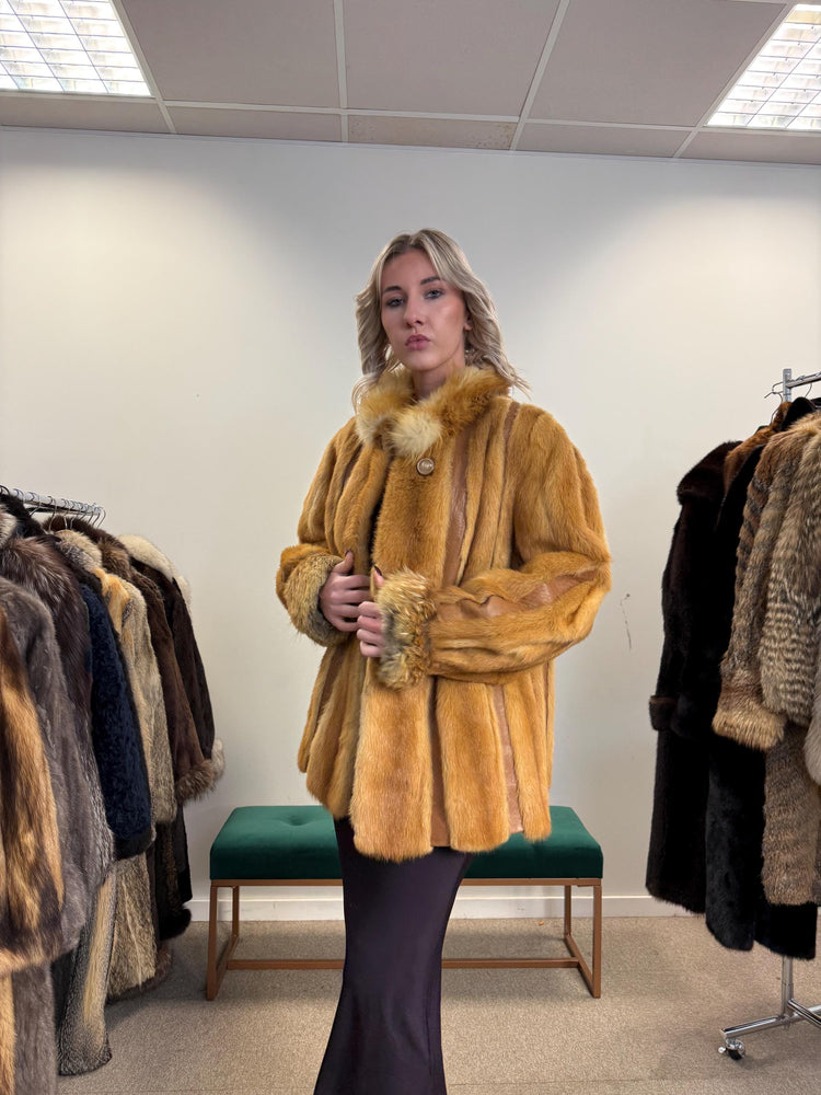 Golden Mink Fur Jacket, Medium Size, Mink Fur Jacket, Golden Mink, Real Fur Jacket, Vintage Fur Coat, Women's Fur Jacket, Mink Jacket