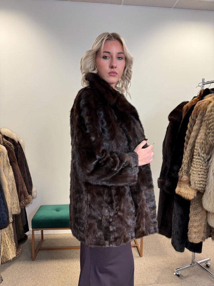 Dark Brown Mink Jacket, Medium Size, Mink Coat, Real Fur Coat, Fur Coats, Mink Fur, Brown Mink, Fur Jacket Mink, Brown Fur Coat, Soft Mink
