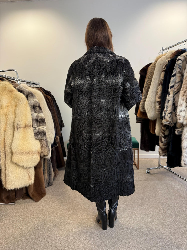 Luxury Swakara Astrakhan Coat, Long Fur Coat, Medium Size, Astrakhan Fur Coat, Real Fur, Astrakhan Fur Coat, Vintage Fur Coat, Women's Coat