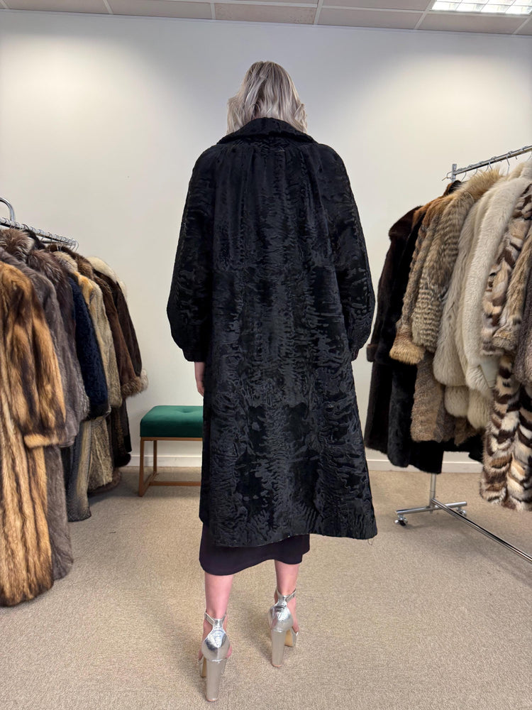Long Astrakhan Coat, Medium Size, Astrakhan Fur Coat, Real Fur Coat, Astrakhan Fur Coat, Vintage Fur Coat, Women's Coat, Thick Fur Coat