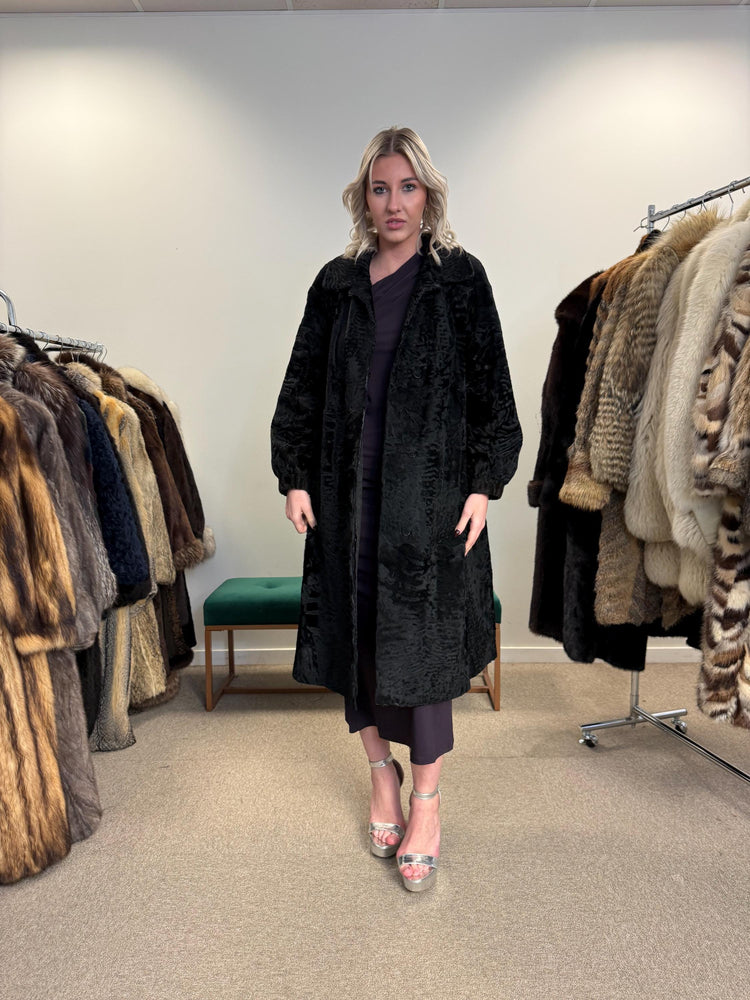 Long Astrakhan Coat, Medium Size, Astrakhan Fur Coat, Real Fur Coat, Astrakhan Fur Coat, Vintage Fur Coat, Women's Coat, Thick Fur Coat