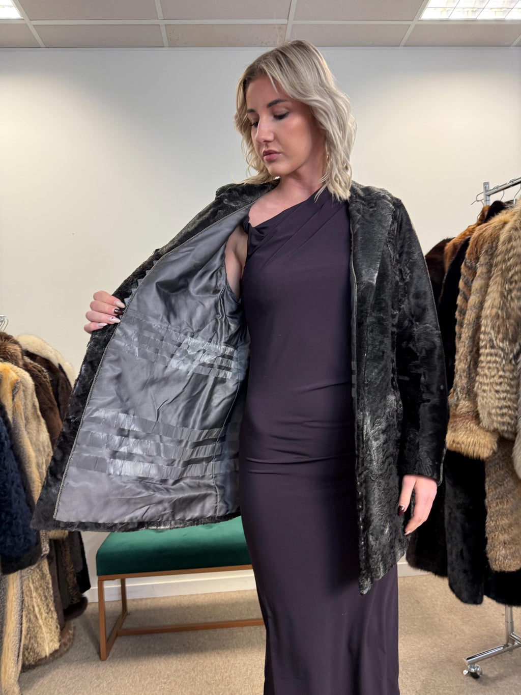 Grey Astrakhan Coat, Medium Size, Astrakhan Fur Jacket, Vintage Fur Coat, Grey Fur Coat, Thick Fur Jacket, Astrakhan Jacket, Astrakhan Fur