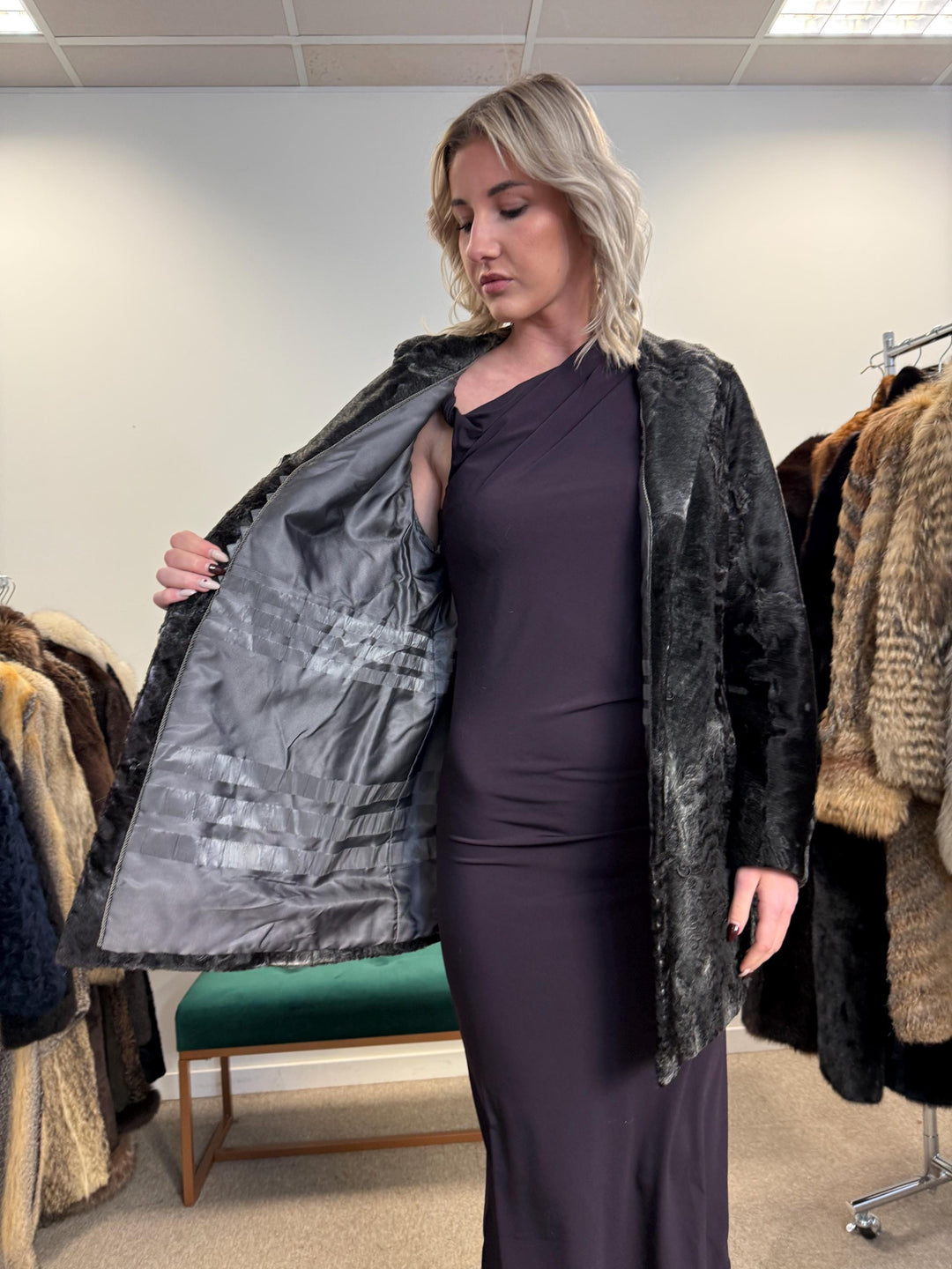 Grey Astrakhan Coat, Medium Size, Astrakhan Fur Jacket, Vintage Fur Coat, Grey Fur Coat, Thick Fur Jacket, Astrakhan Jacket, Astrakhan Fur