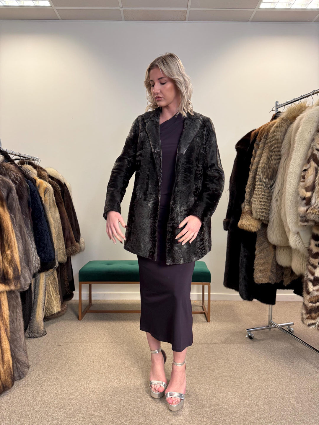 Grey Astrakhan Coat, Medium Size, Astrakhan Fur Jacket, Vintage Fur Coat, Grey Fur Coat, Thick Fur Jacket, Astrakhan Jacket, Astrakhan Fur