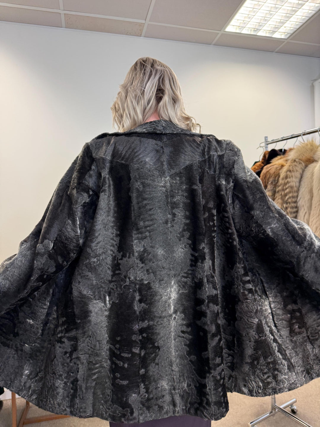 Grey Astrakhan Coat, Medium Size, Astrakhan Fur Jacket, Vintage Fur Coat, Grey Fur Coat, Thick Fur Jacket, Astrakhan Jacket, Astrakhan Fur