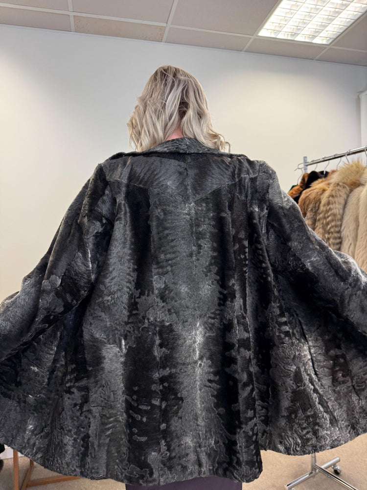 Grey Astrakhan Coat, Medium Size, Astrakhan Fur Jacket, Vintage Fur Coat, Grey Fur Coat, Thick Fur Jacket, Astrakhan Jacket, Astrakhan Fur