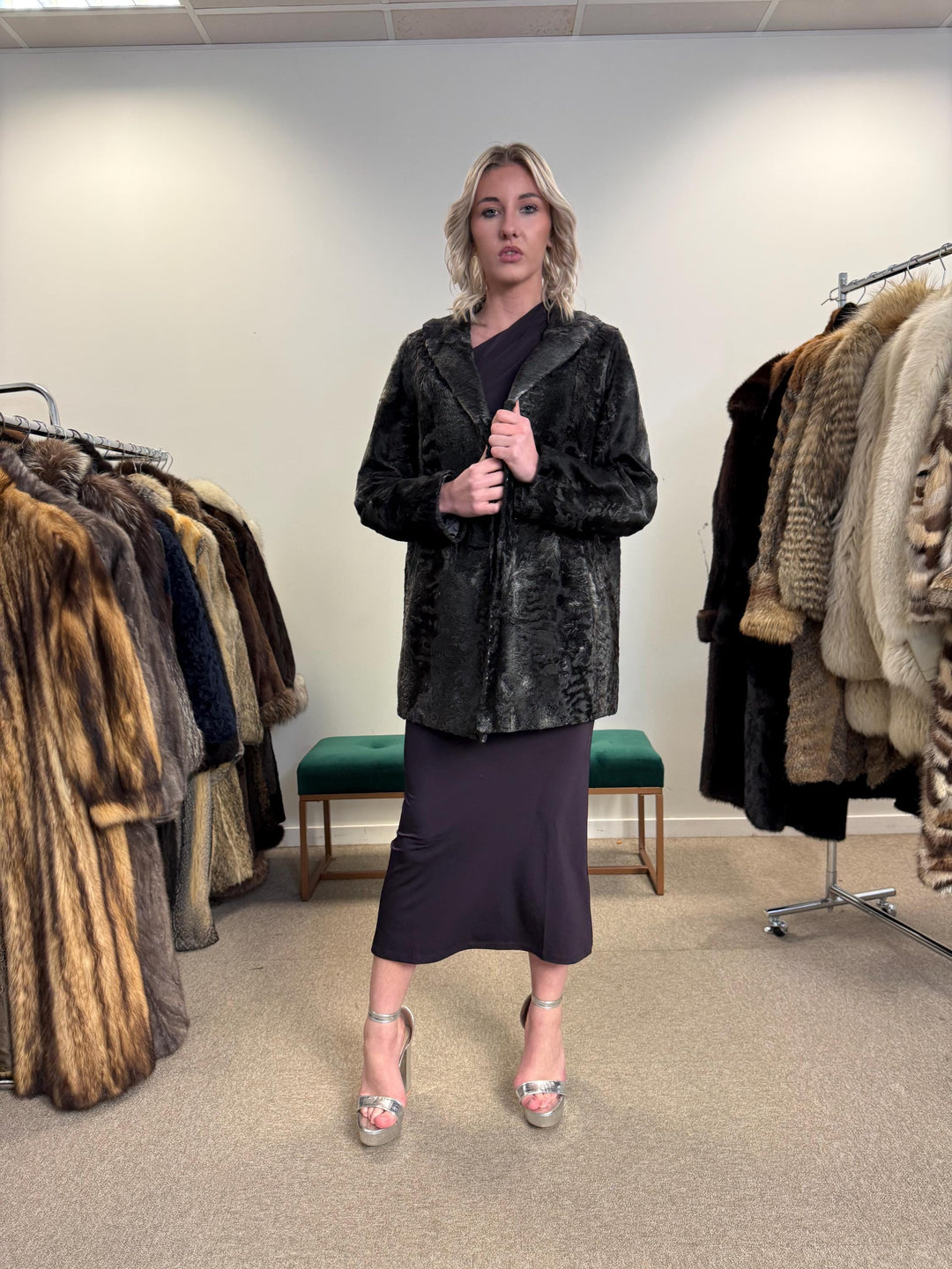 Grey Astrakhan Coat, Medium Size, Astrakhan Fur Jacket, Vintage Fur Coat, Grey Fur Coat, Thick Fur Jacket, Astrakhan Jacket, Astrakhan Fur