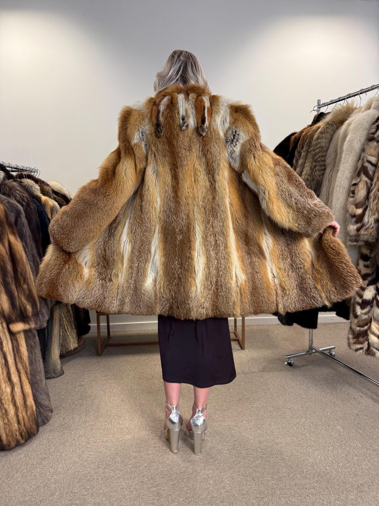Red Fox Fur Coat, XS Size, Fur Coats Women, Real Fox Coat, Fox Fur Real, Fur Coat, Soft Fox Coat, Red Fox, Real Fur, Vintage Fur Coat