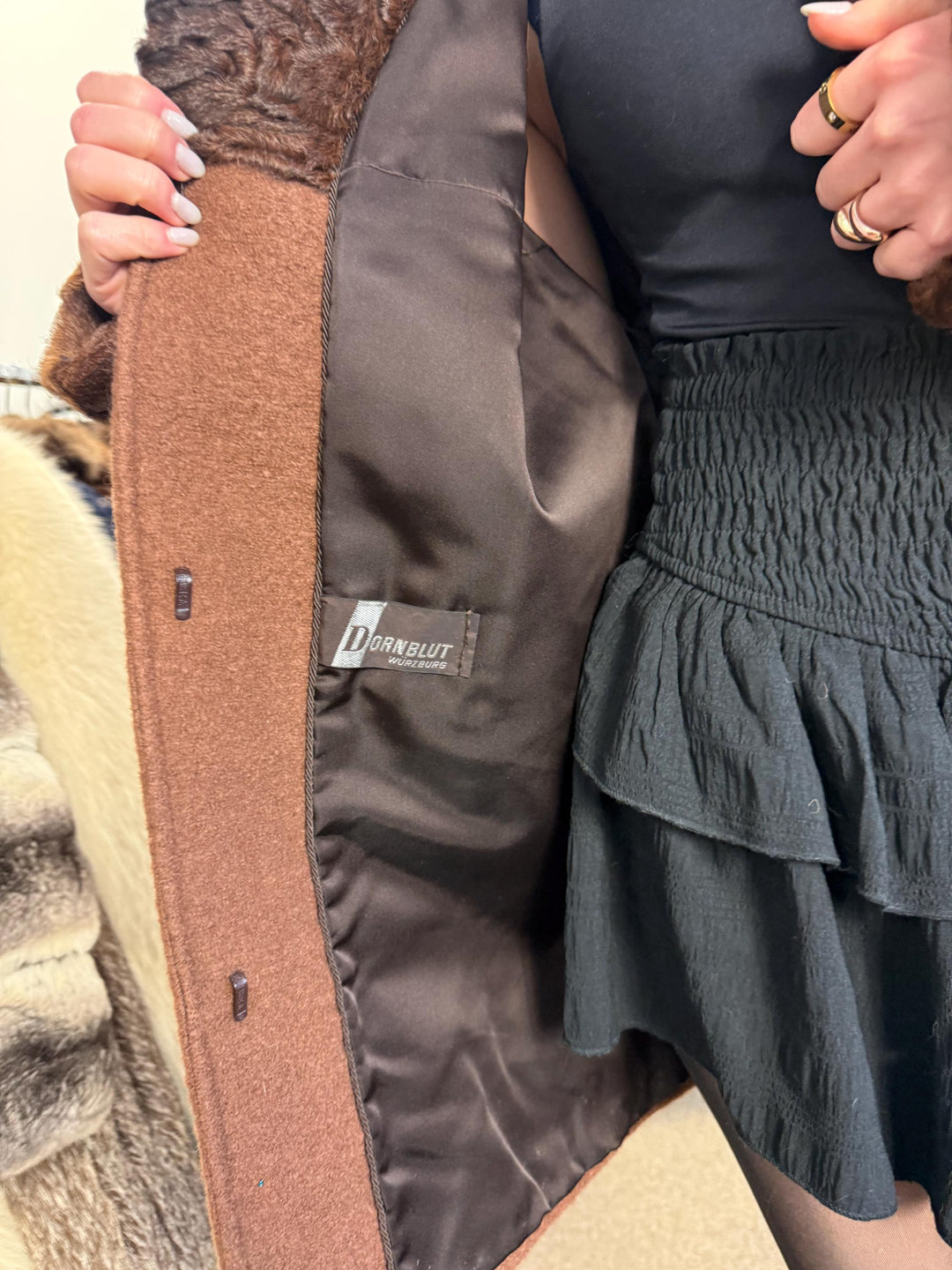 Brown Astrakhan Coat, Outlet Fur Coat, M/L Size, Thick Astrakhan Fur, Real Astrakhan Coat, Vintage Fur Coat