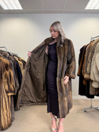 Long Bisam Fur Coat, Large Size, Bisam Fur Coat, Real Fur Coat, Bisam Fur, Vintage Fur Coat, Women's Coat, Thick Fur Coat, Brown Bisam Coat