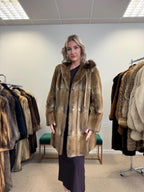 Women's Brown Muskrat fur coat, size M