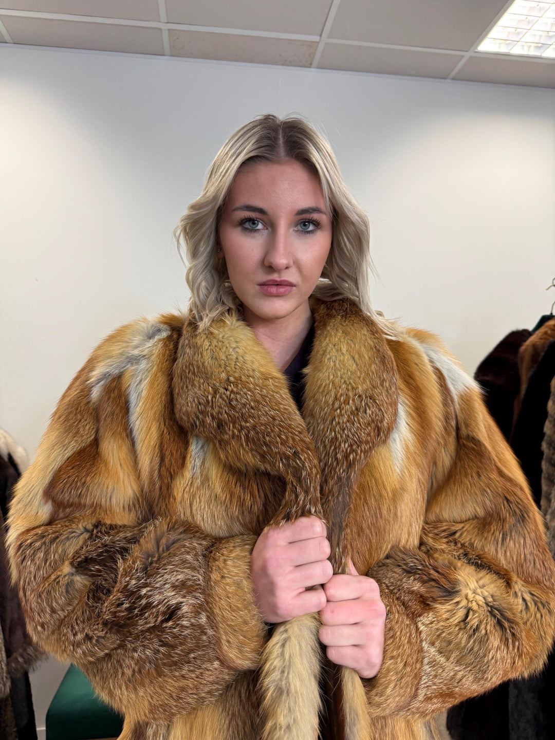 Vintage Red Fox Fur Jacket, Luxuriously Soft, Warm, Large Size