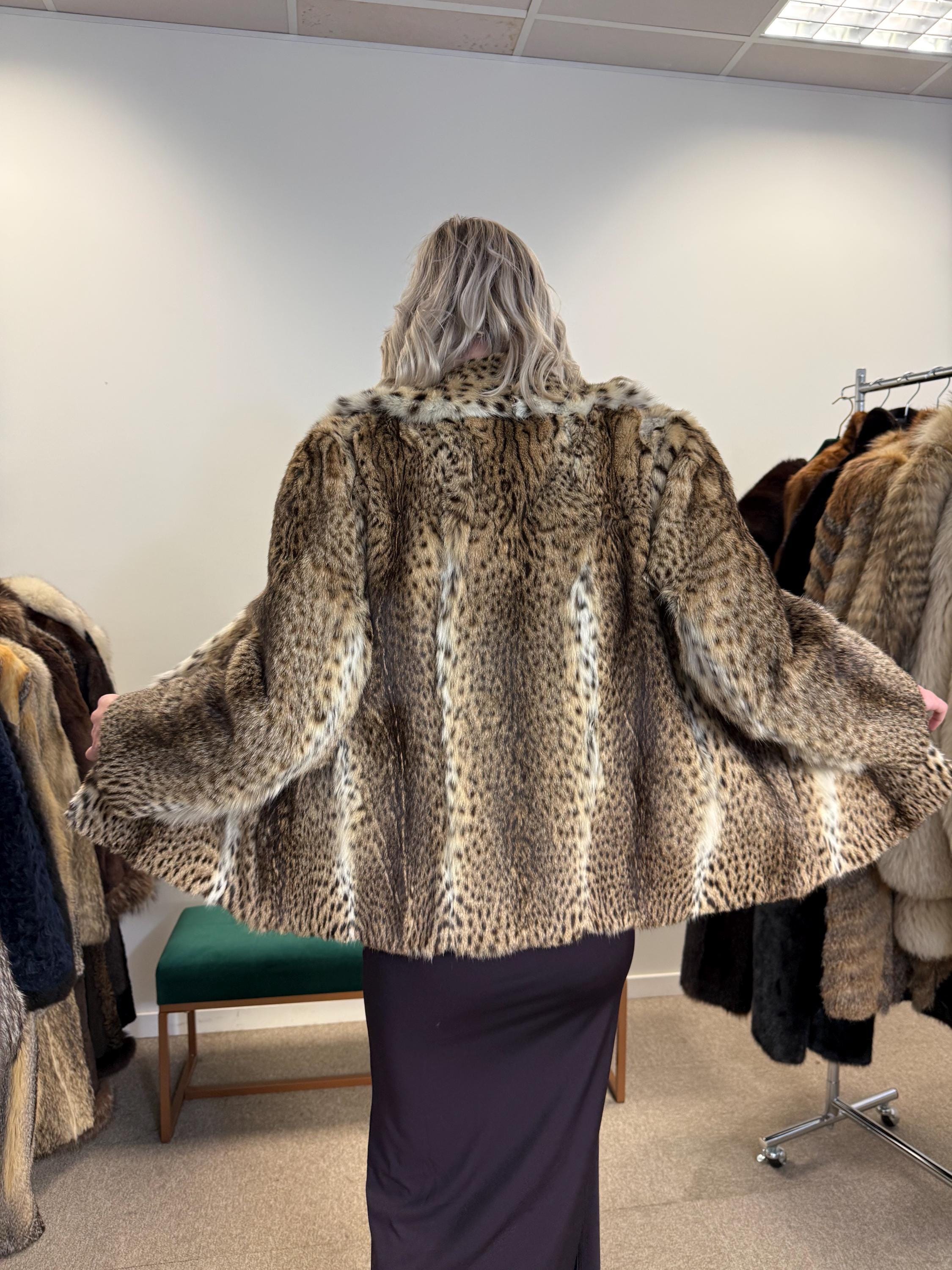 Lynx Fur Jacket, Medium Size, Real Fur Jacket, Vintage Fur Coat, Lynx Fur, Real Lynx Fur Coat, Women's Fur Coat, Luxurious Jacket, Lynx Fur