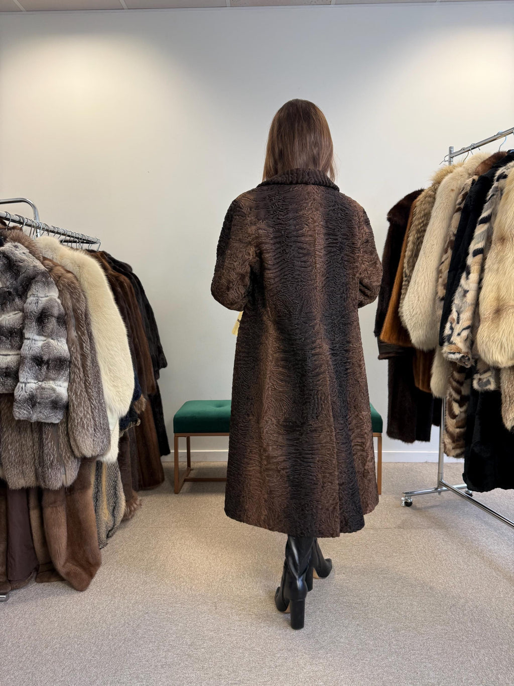 Brown Astrakhan Coat, Medium Size, Thick Fur Coat, Vintage Fur Coat, Real Fur Coat, Women's Fur Coat, Astrakhan Fur, Astrakhan Coat