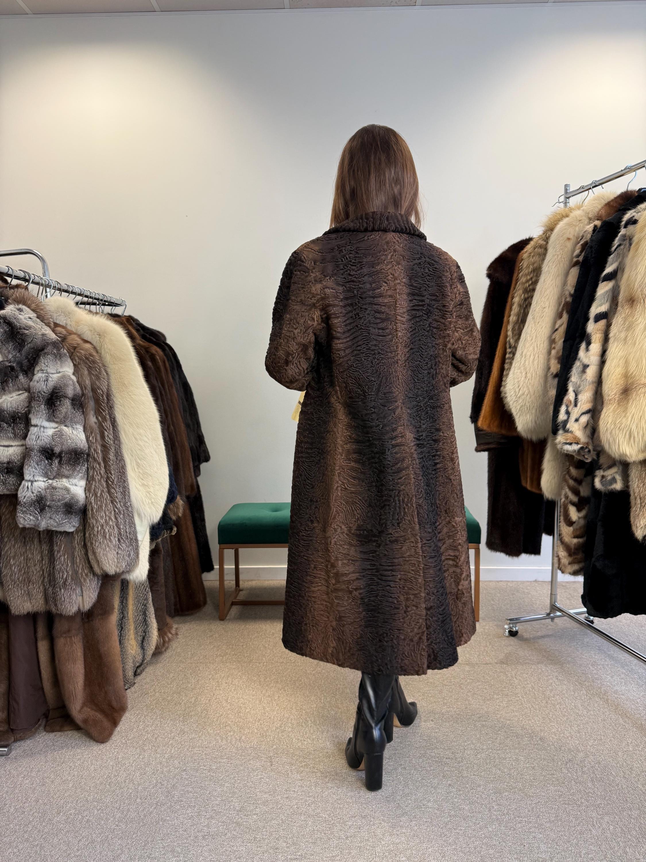 Brown Astrakhan Coat, Medium Size, Thick Fur Coat, Vintage Fur Coat, Real Fur Coat, Women's Fur Coat, Astrakhan Fur, Astrakhan Coat