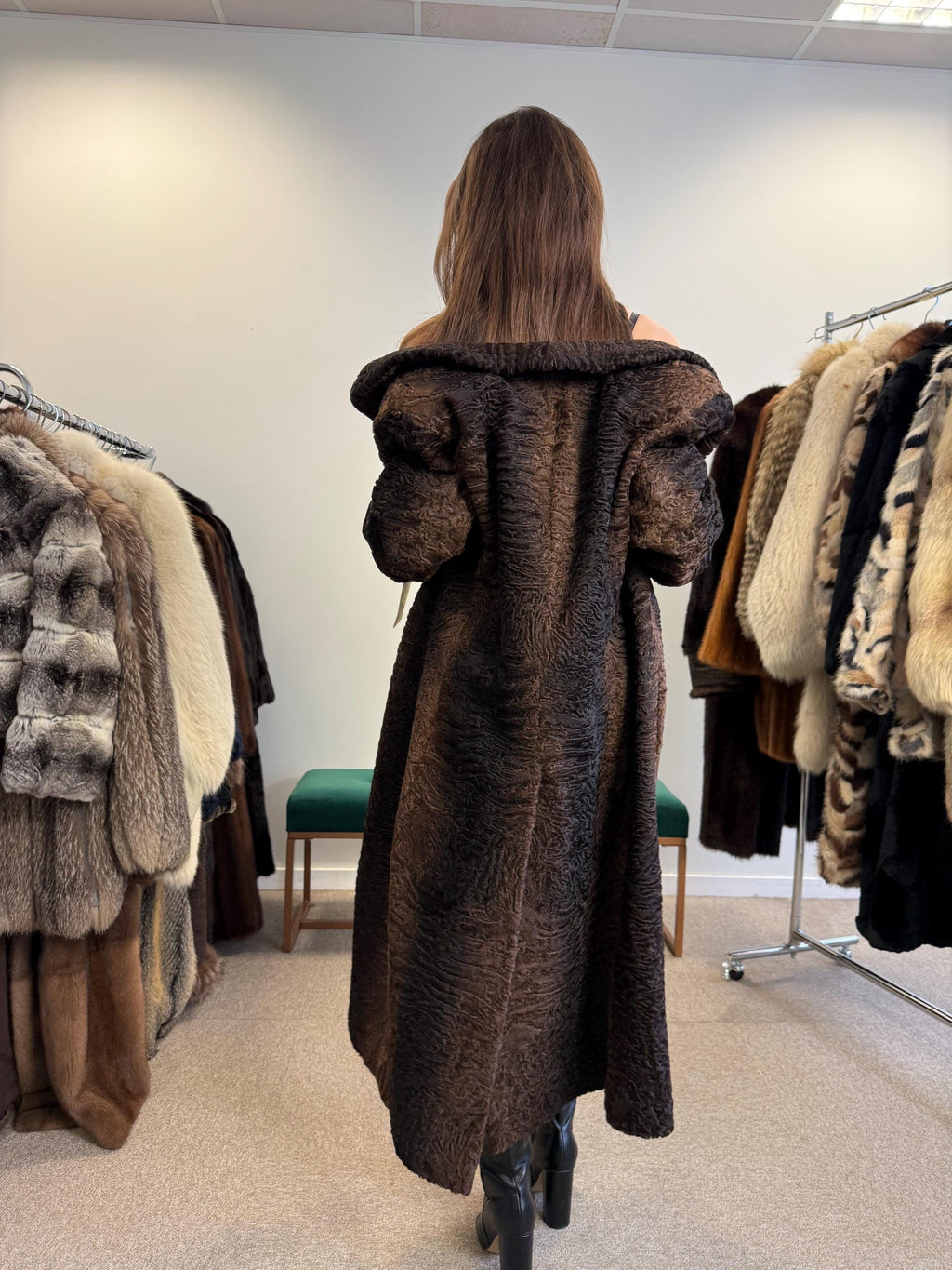 Brown Astrakhan Coat, Medium Size, Thick Fur Coat, Vintage Fur Coat, Real Fur Coat, Women's Fur Coat, Astrakhan Fur, Astrakhan Coat