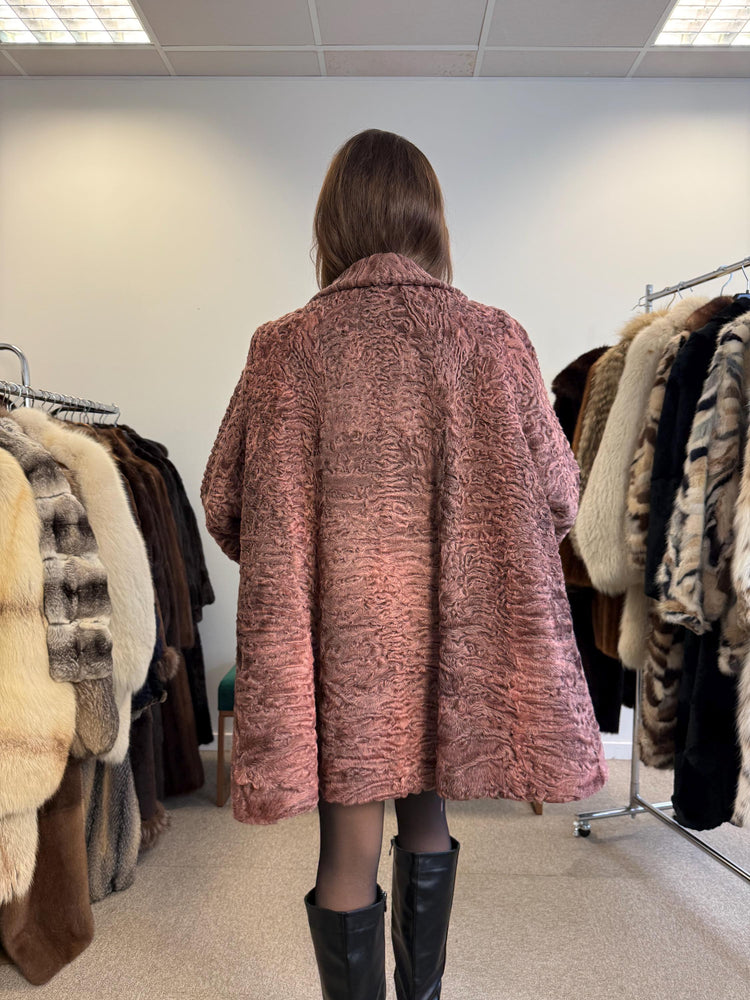 Brown Astrakhan Jacket, Thick Astrakhan Coat, XXL Size, Real Fur Jacket, Vintage Fur Coat, Brown Fur Coat, Women's Fur Coat, Fur Jacket