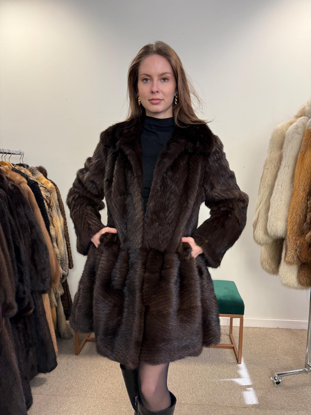 New Mink Coat, Brown Mink Fur Coat, Medium Size, Women's Fur Coat, Mink Fur Coat, Thick Brown Mink, Fur Coat, Brown Mink Fur, Real Fur Coat