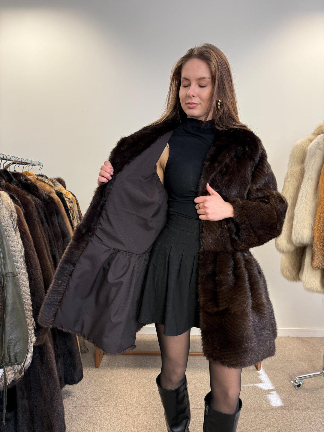 New Mink Coat, Brown Mink Fur Coat, Medium Size, Women's Fur Coat, Mink Fur Coat, Thick Brown Mink, Fur Coat, Brown Mink Fur, Real Fur Coat