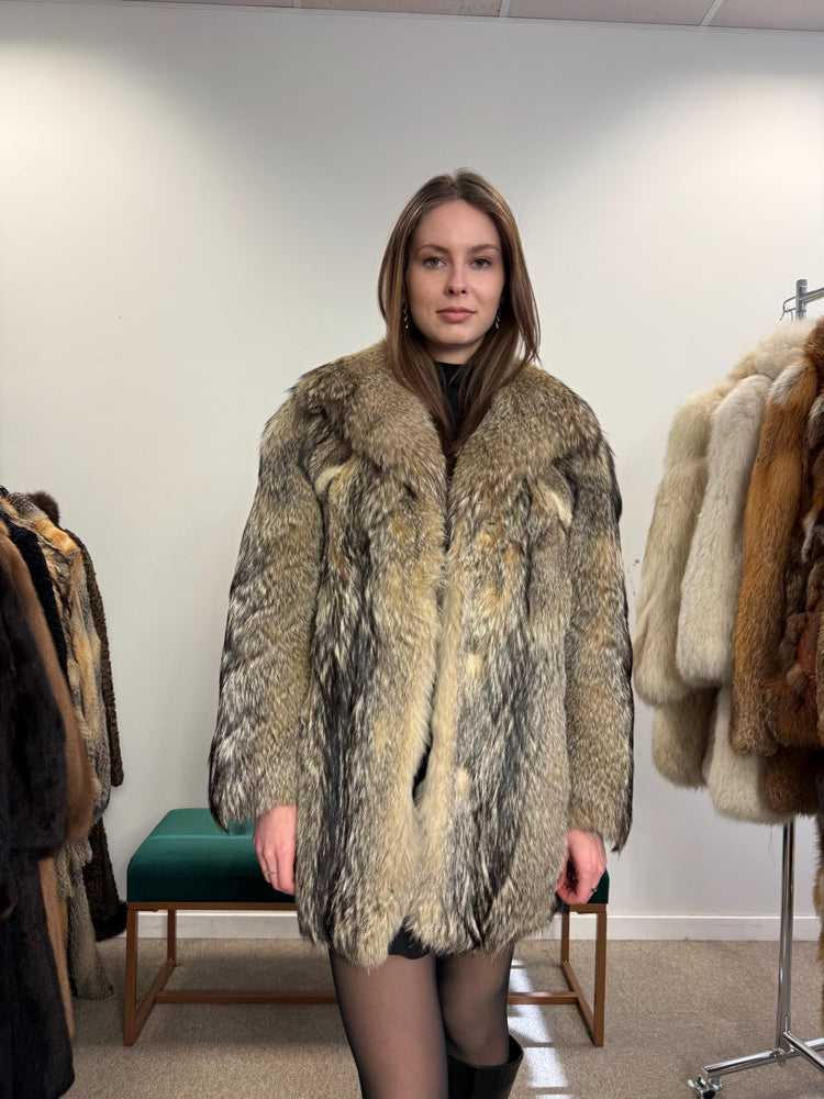 Coyote Fur Coat, Small Size, Vintage Fur Coat, Coyote Fur Coat, Real Fur Coat, Women's Fur Coat, Real Coyote Fur Coat, Coyote Coat Women