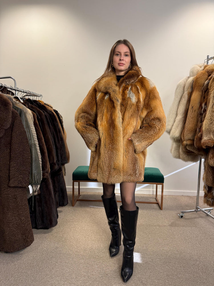 Red Fox Fur Coat, XL Size, Fur Coat, Soft Fox Coat, Red Fox, Real Fur, Fur Coats Women, Real Fox Coat, Fox Fur Real, Vintage Fur Coat