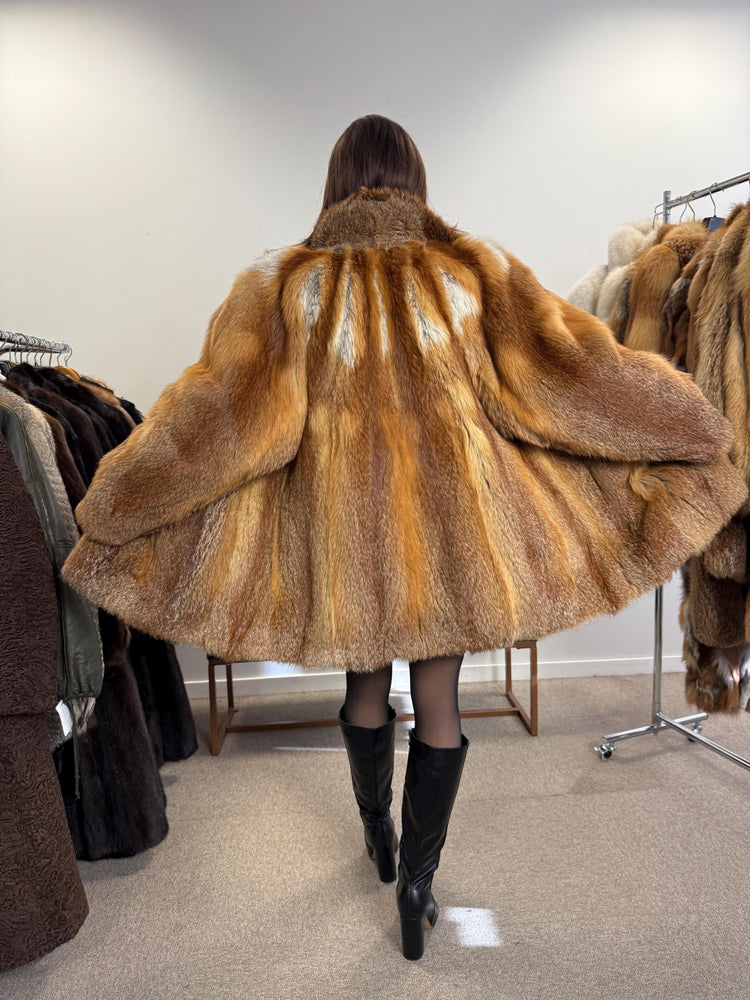 Red Fox Fur Coat, XL Size, Fur Coat, Soft Fox Coat, Red Fox, Real Fur, Fur Coats Women, Real Fox Coat, Fox Fur Real, Vintage Fur Coat