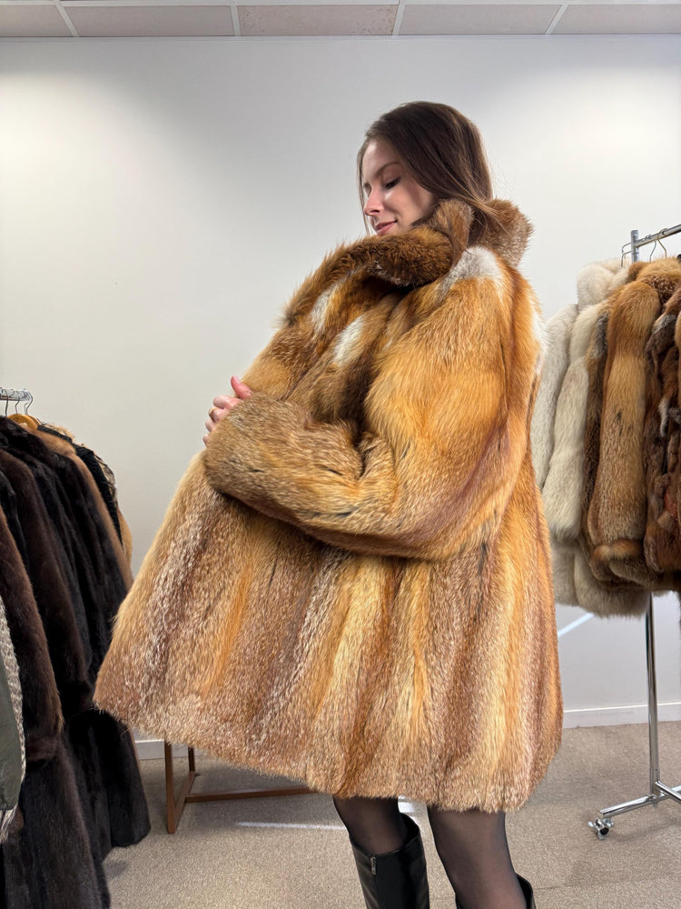 Red Fox Fur Coat, XL Size, Fur Coat, Soft Fox Coat, Red Fox, Real Fur, Fur Coats Women, Real Fox Coat, Fox Fur Real, Vintage Fur Coat