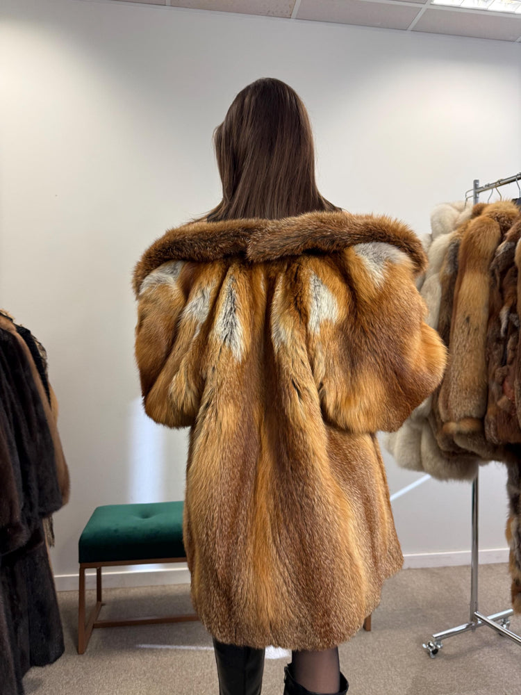Red Fox Fur Coat, XL Size, Fur Coat, Soft Fox Coat, Red Fox, Real Fur, Fur Coats Women, Real Fox Coat, Fox Fur Real, Vintage Fur Coat