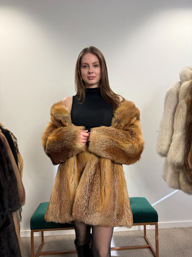 Red Fox Fur Coat, XL Size, Fur Coat, Soft Fox Coat, Red Fox, Real Fur, Fur Coats Women, Real Fox Coat, Fox Fur Real, Vintage Fur Coat