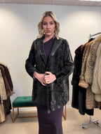 Women's Grey Astrakhan fur jacket, size M