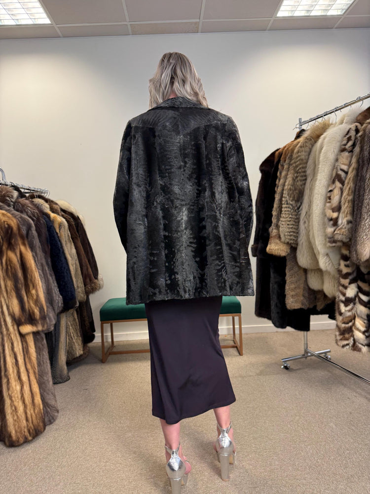 Grey Astrakhan Coat, Medium Size, Astrakhan Fur Jacket, Vintage Fur Coat, Grey Fur Coat, Thick Fur Jacket, Astrakhan Jacket, Astrakhan Fur