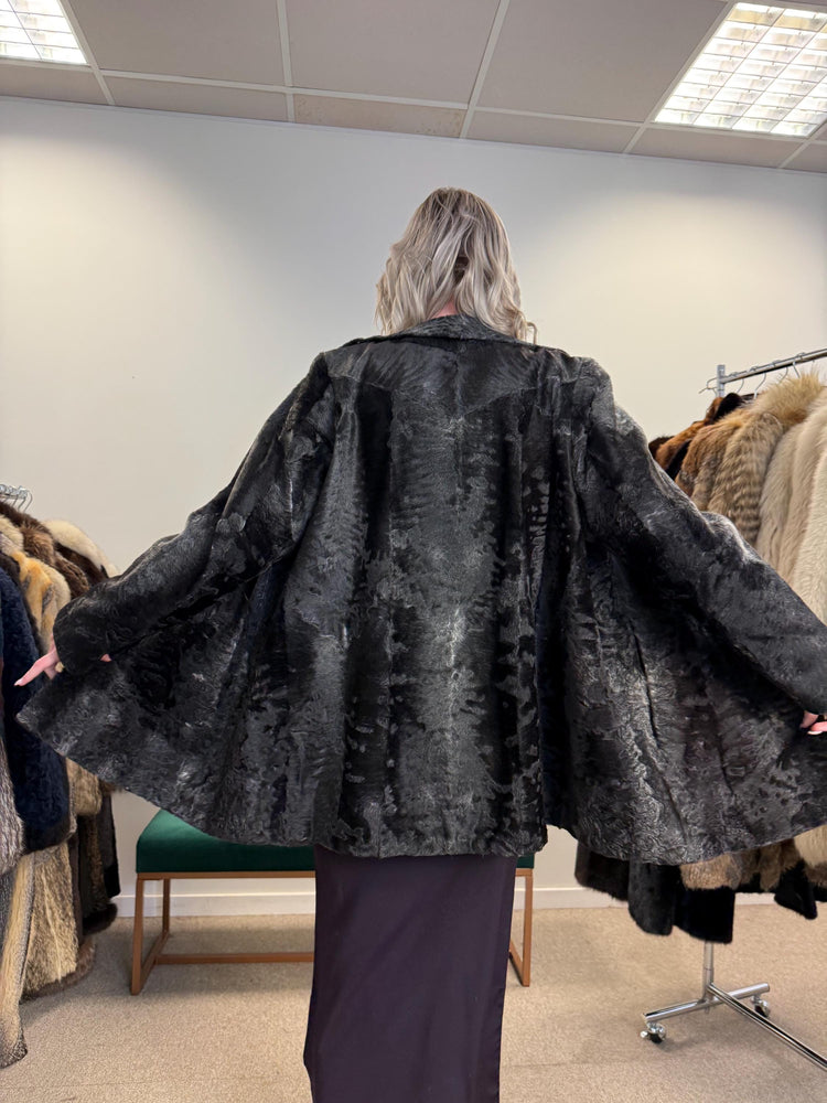 Grey Astrakhan Coat, Medium Size, Astrakhan Fur Jacket, Vintage Fur Coat, Grey Fur Coat, Thick Fur Jacket, Astrakhan Jacket, Astrakhan Fur