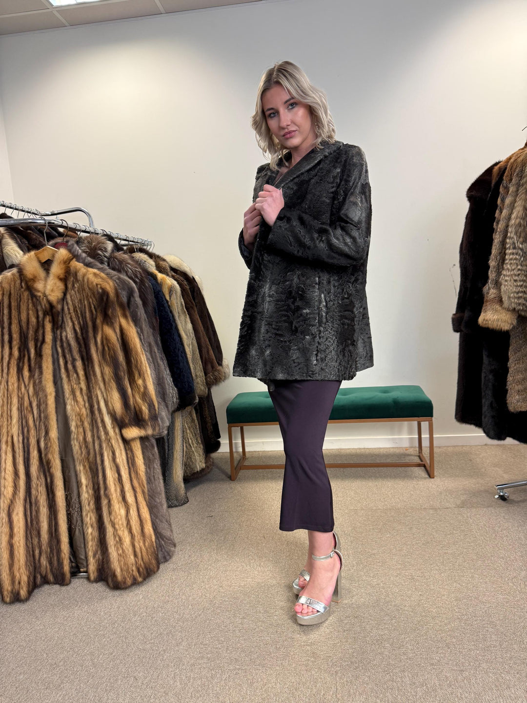 Grey Astrakhan Coat, Medium Size, Astrakhan Fur Jacket, Vintage Fur Coat, Grey Fur Coat, Thick Fur Jacket, Astrakhan Jacket, Astrakhan Fur