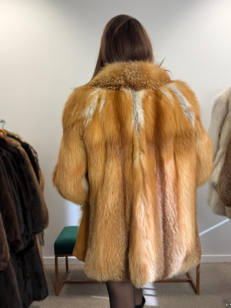 Fluffy Red Fox Jacket, Small Size, Soft Fox Fur Coat, Red Fox Coat, Fox Fur Real, Women's Fur Coat, Vintage Fur Coat, Fur Coats Women