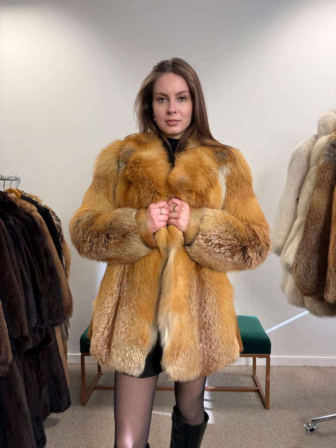 Fluffy Red Fox Jacket, Small Size, Soft Fox Fur Coat, Red Fox Coat, Fox Fur Real, Women's Fur Coat, Vintage Fur Coat, Fur Coats Women