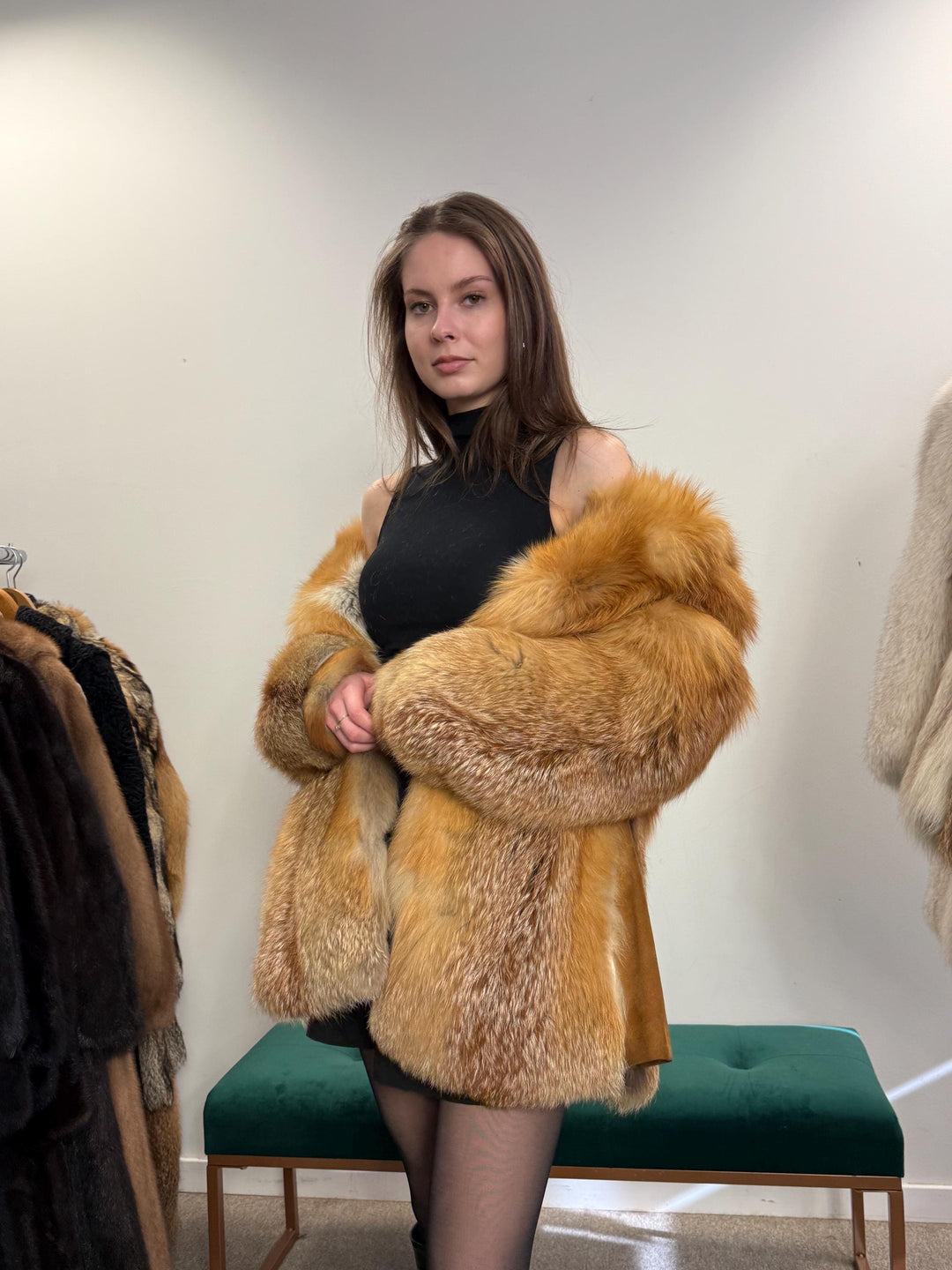 Fluffy Red Fox Jacket, Small Size, Soft Fox Fur Coat, Red Fox Coat, Fox Fur Real, Women's Fur Coat, Vintage Fur Coat, Fur Coats Women