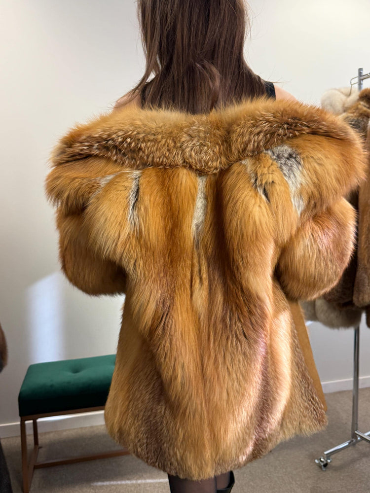 Fluffy Red Fox Jacket, Small Size, Soft Fox Fur Coat, Red Fox Coat, Fox Fur Real, Women's Fur Coat, Vintage Fur Coat, Fur Coats Women