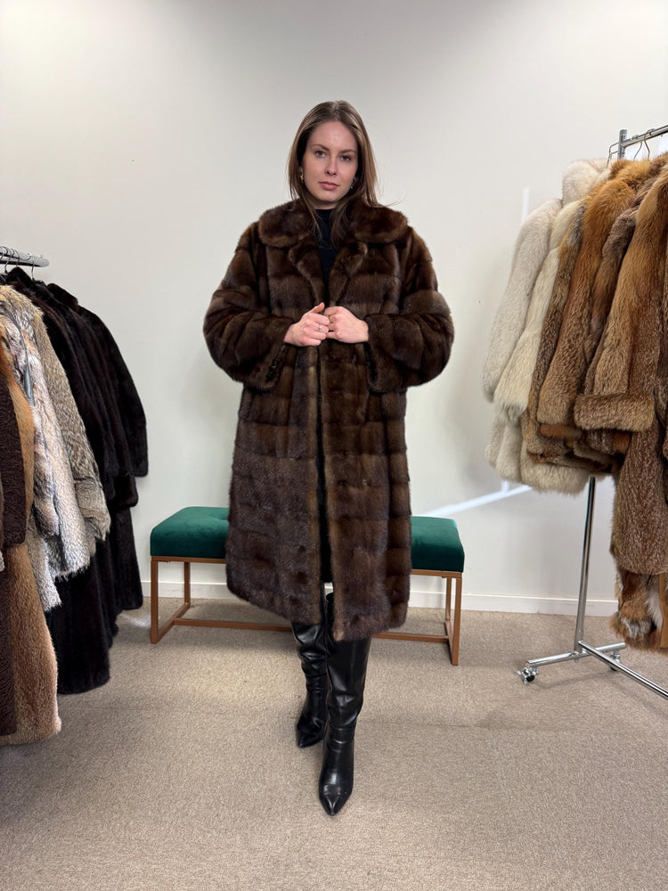 Soft Mink Fur Coat, Vintage Dark Brown Coat, Large Size, Real Mink, Women's Luxury Fur Coat, Vintage Fur Coat, Real Mink Coat