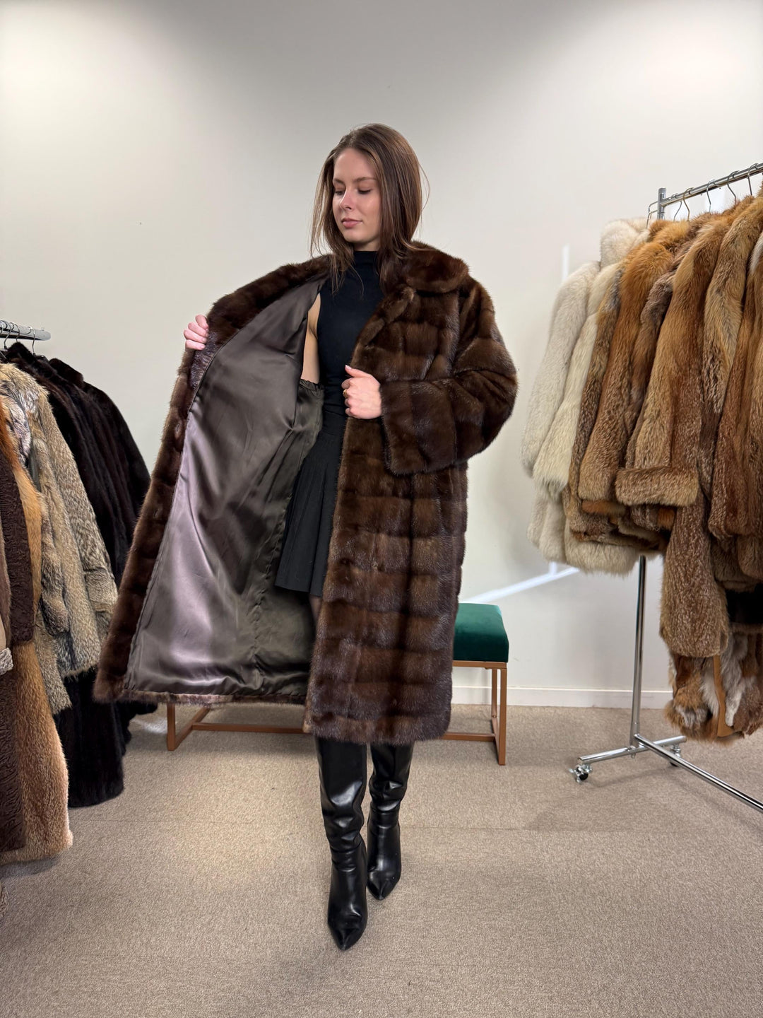 Soft Mink Fur Coat, Vintage Dark Brown Coat, Large Size, Real Mink, Women's Luxury Fur Coat, Vintage Fur Coat, Real Mink Coat