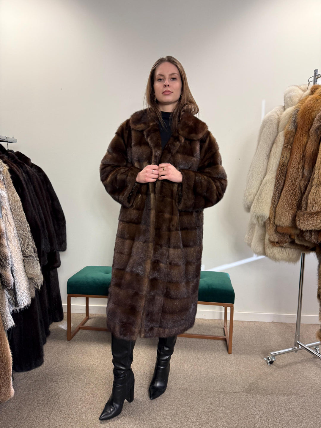 Soft Mink Fur Coat, Vintage Dark Brown Coat, Large Size, Real Mink, Women's Luxury Fur Coat, Vintage Fur Coat, Real Mink Coat