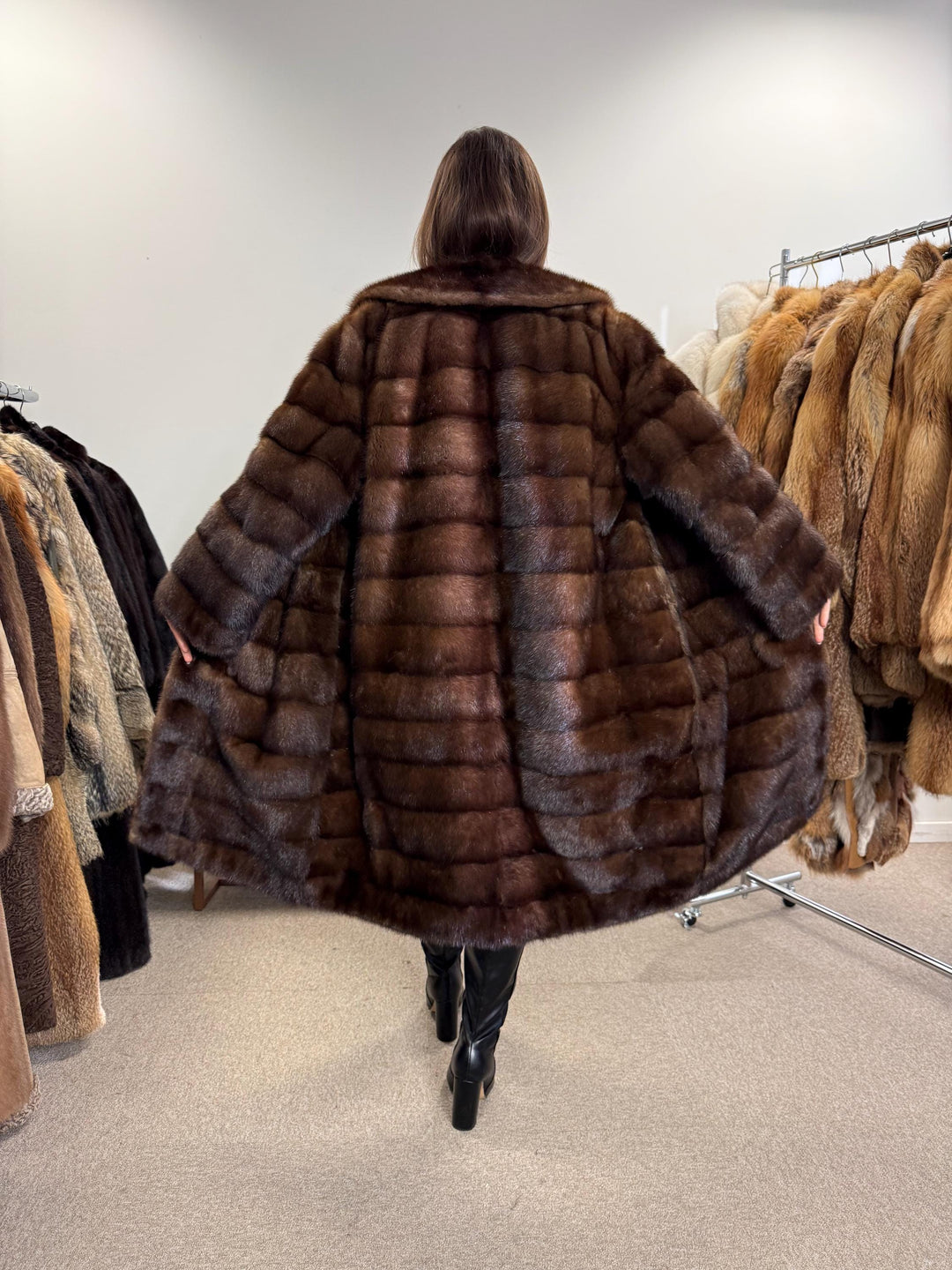 Soft Mink Fur Coat, Vintage Dark Brown Coat, Large Size, Real Mink, Women's Luxury Fur Coat, Vintage Fur Coat, Real Mink Coat