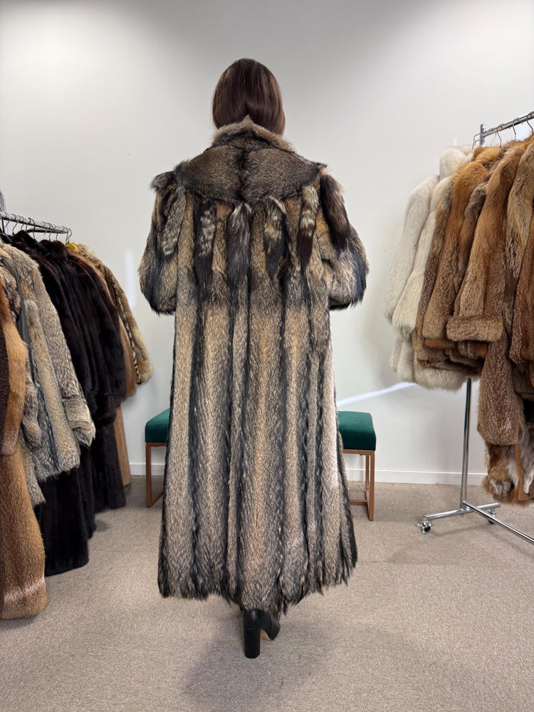 Full-Length Coyote Fur Coat, Large Size, Women's Fur Coat, Real Coyote Fur Coat, Coyote Coat Women, Vintage Fur Coat, Real Coyote Coat, Fur
