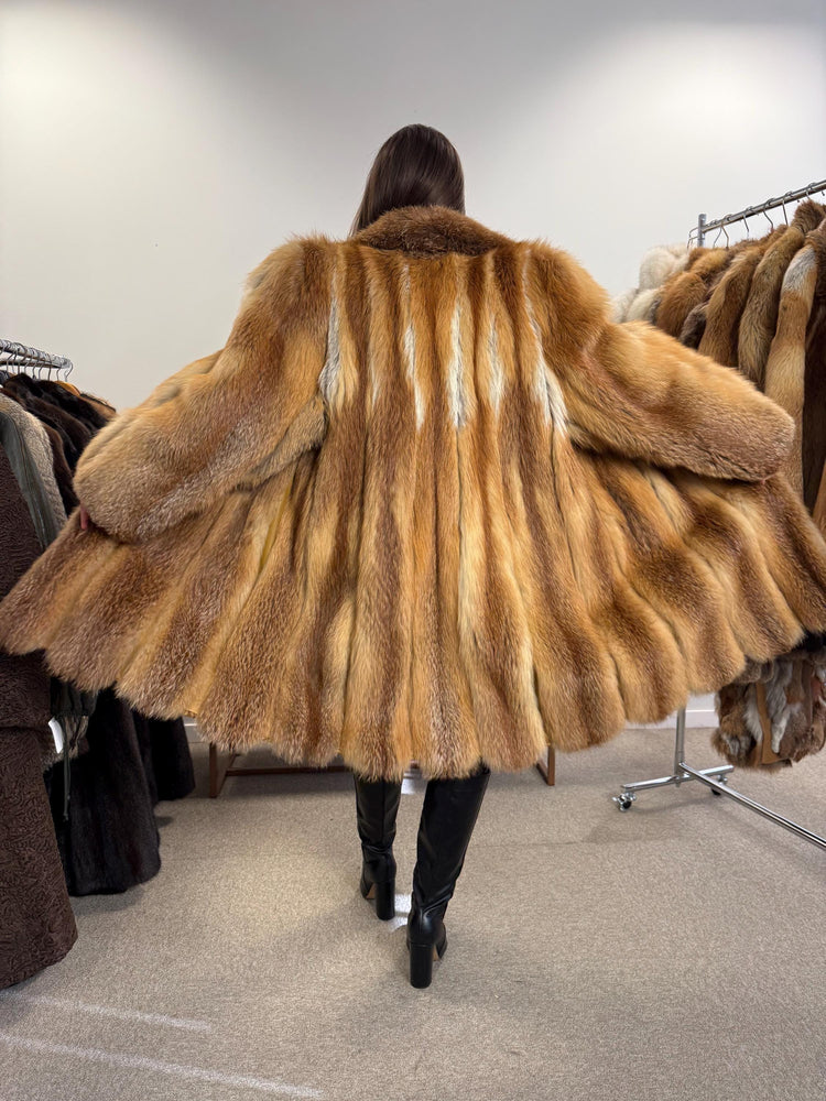 Red Fox Fur Coat, Women's Vintage Coat, XL Size, Fur Coat, Soft Fox Coat, Red Fox, Real Fur, Fur Coats Women, Real Fox Coat, Fox Fur Real