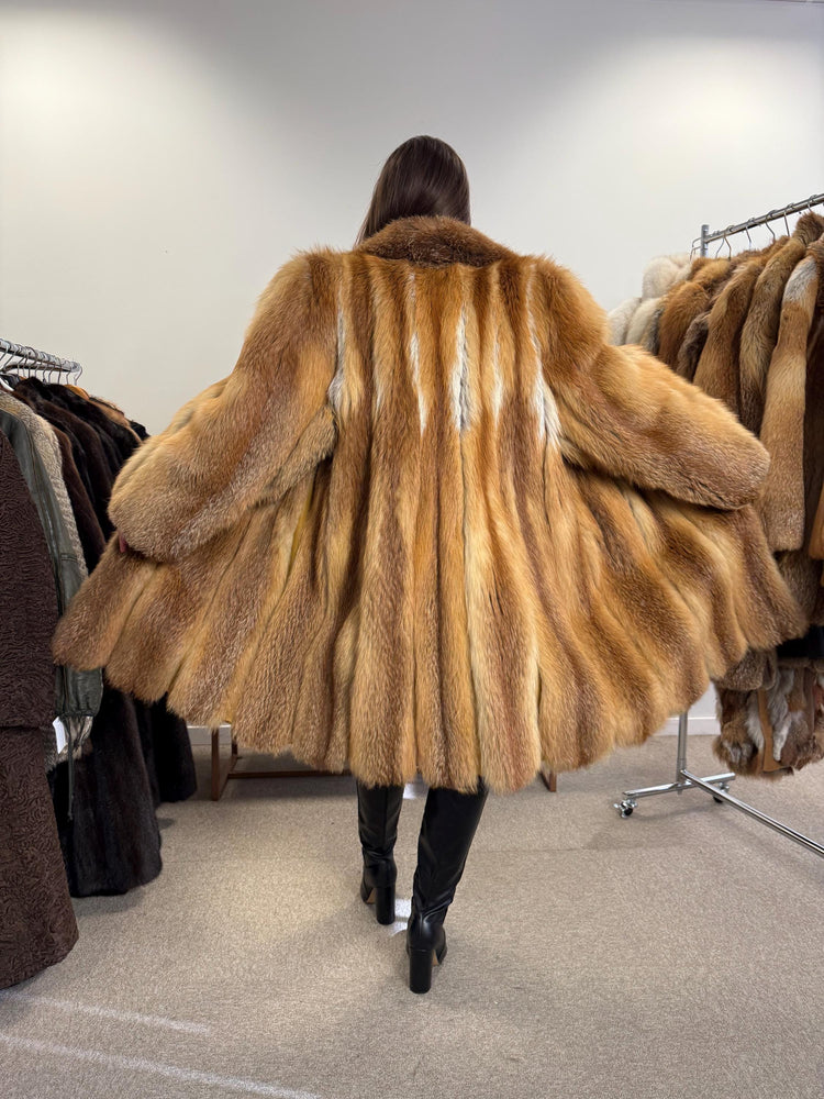 Red Fox Fur Coat, Women's Vintage Coat, XL Size, Fur Coat, Soft Fox Coat, Red Fox, Real Fur, Fur Coats Women, Real Fox Coat, Fox Fur Real