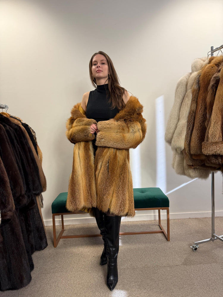 Red Fox Fur Coat, Women's Vintage Coat, XL Size, Fur Coat, Soft Fox Coat, Red Fox, Real Fur, Fur Coats Women, Real Fox Coat, Fox Fur Real