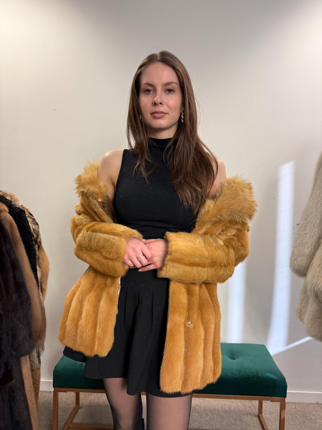 Golden Mink Fur Jacket, Mink Fur Jacket, Golden Mink, Medium Size, Real Fur Jacket, Vintage Fur Coat, Women's Fur Jacket, Mink Jacket