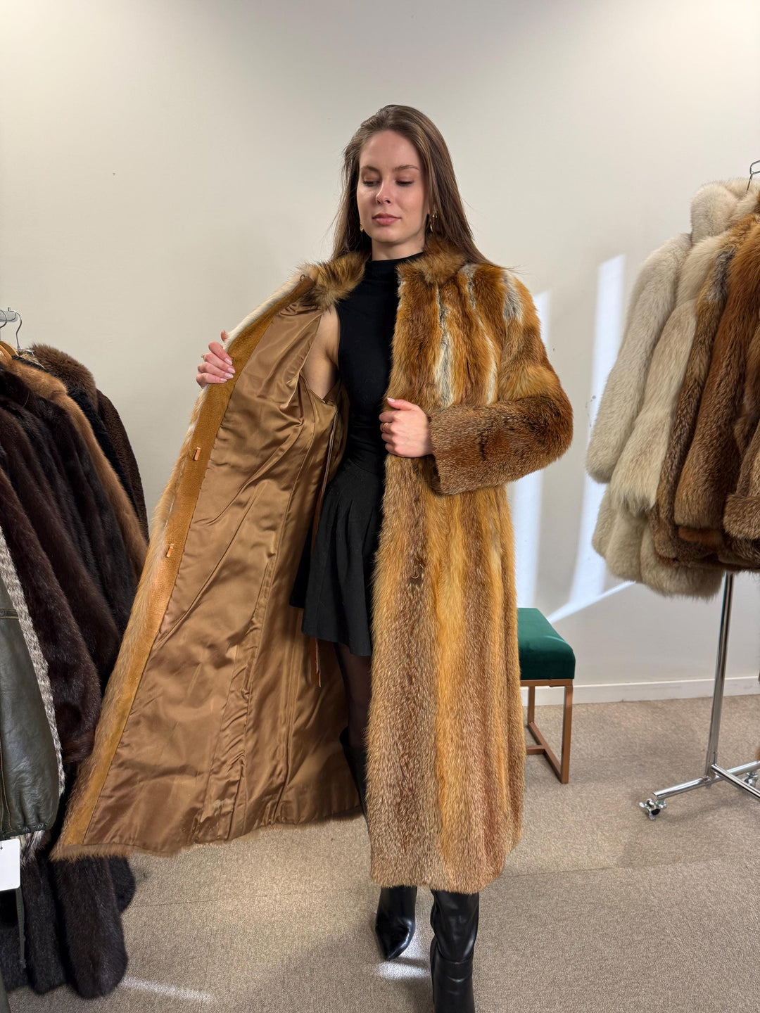 Long Red Fox Coat, Small Size, Soft Fox Fur Coat, Red Fox Coat, Fox Fur Real, Thick Fur, Women's Fur Coat, Vintage Fur Coat, Fur Coats Women